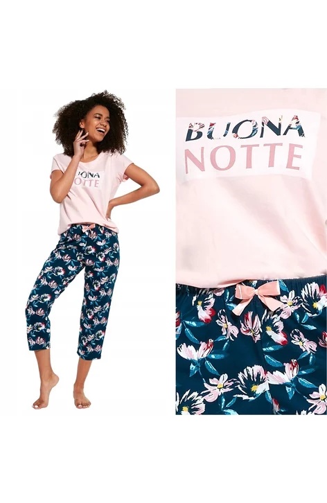 Pijama dama, 3 piese, 100% bumbac, Cornette W388-244 (Culoare: Roz, Marime: L) - 3 | YEO