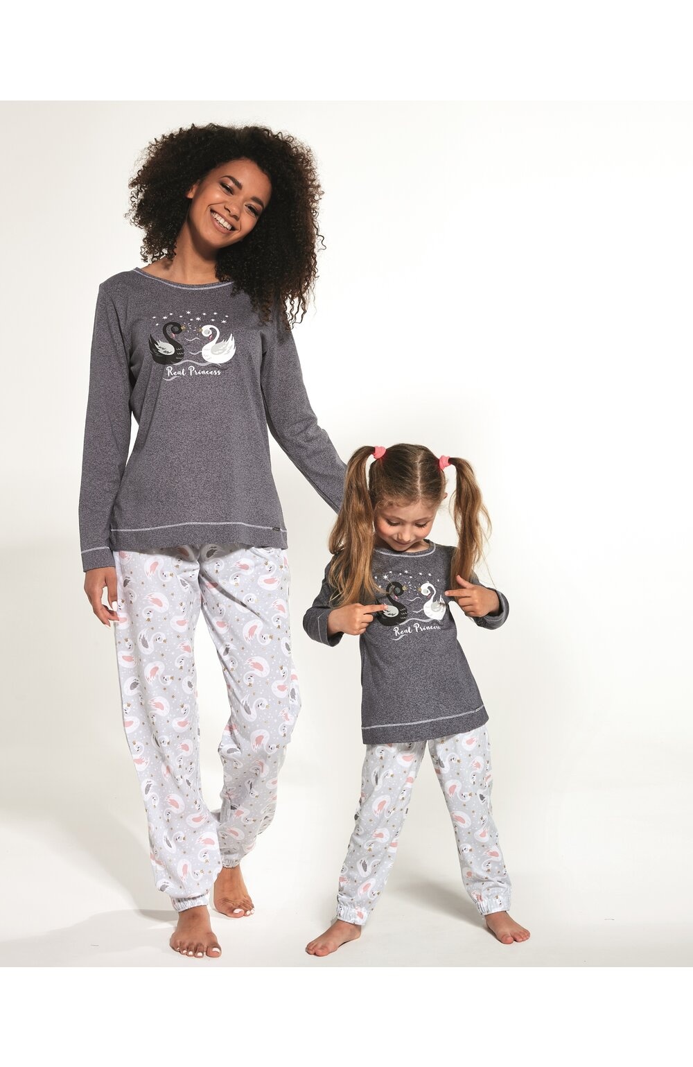 Pijama dama, colectia mama-fiica, Cornette W381-257 Real Princess (Culoare: Grafit, Marime: 2XL) (Culoare: Grafit, Marime: 2XL)