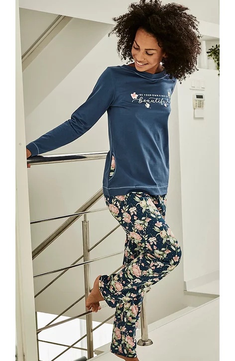 Pijama dama cu buzunare, 100% bumbac, Cornette W679-286 Beautiful (Culoare: Multicolor, Marime: L) - 1 | YEO