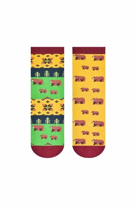 Sosete dama, model asimetric Warm bear - More S078A004 galben (Culoare: Galben, Marime: 35-38) - 2 | YEO