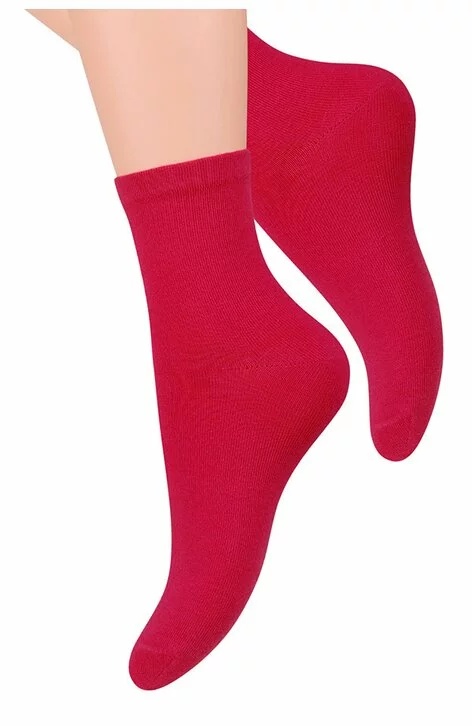 Sosete simple de dama S037-046 rosu (Culoare: Rosu, Marime: 35-37) - 1 | YEO