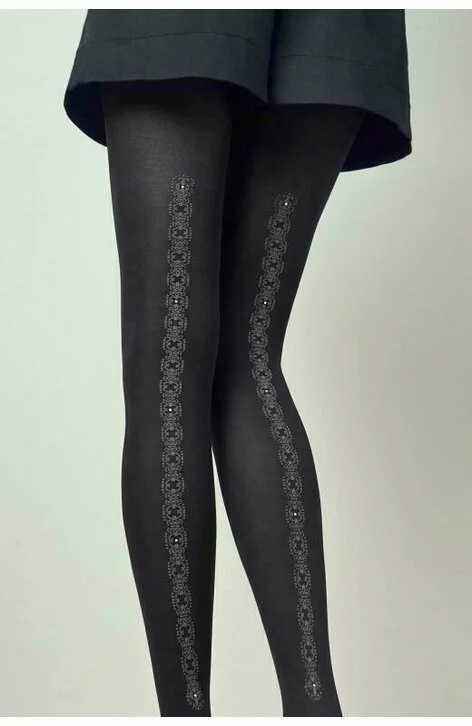 Ciorapi cu model, colectia exclusivista Patrizia Gucci for Marilyn G35 (Culoare: Negru, Marime: 1/2) - 2 | YEO