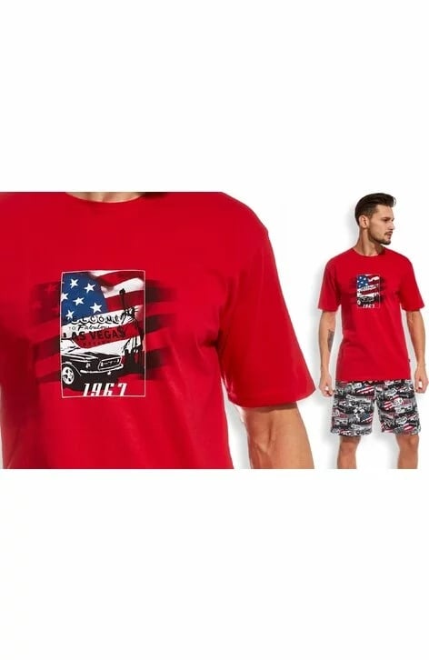 Pijama barbati, colectia tata-fiu, Cornette M326-047 (Culoare: Rosu, Marime: L) - 3 | YEO