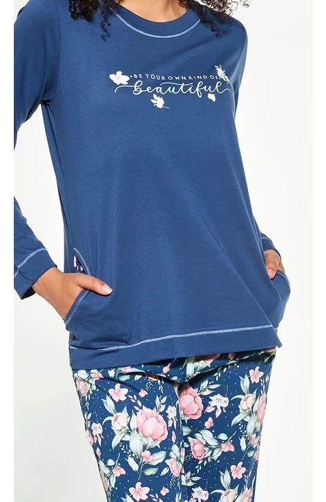 Pijama dama cu buzunare, 100% bumbac, Cornette W679-286 Beautiful (Culoare: Multicolor, Marime: L) - 2 | YEO
