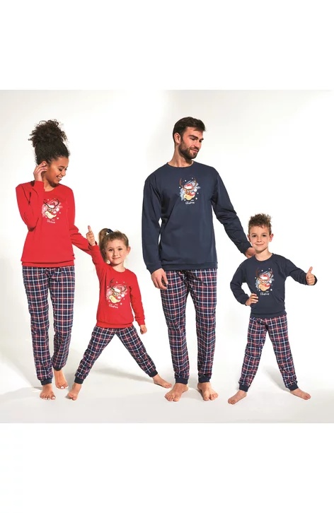 Pijama fete 9-14 ani, colectia FAMILIE, Cornette G592-130 Merry Christmas (Culoare: Rosu, Marime: 134-140) - 1 | YEO