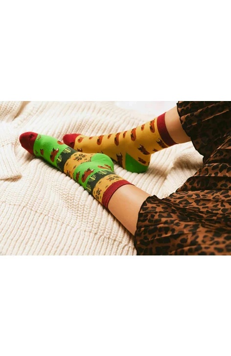 Sosete dama, model asimetric Warm bear - More S078A004 galben (Culoare: Galben, Marime: 35-38) - 3 | YEO