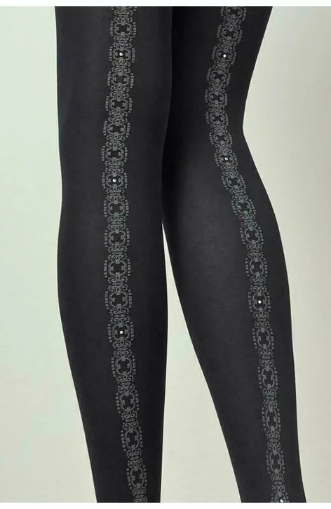 Ciorapi cu model, colectia exclusivista Patrizia Gucci for Marilyn G35 (Culoare: Negru, Marime: 1/2) - 3 | YEO
