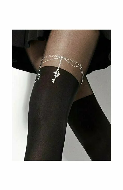 Ciorapi cu model - Marilyn Zazu Chain, 60 DEN - negru (Culoare: Negru, Marime: 1/2) - 1 | YEO