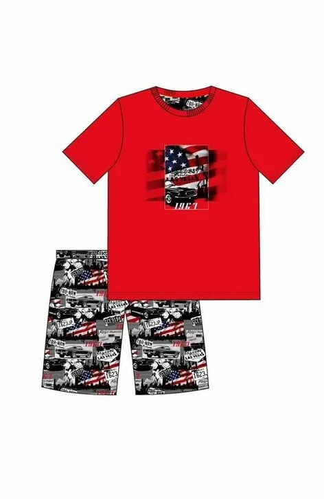 Pijama barbati, colectia tata-fiu, Cornette M326-047 (Culoare: Rosu, Marime: L) - 4 | YEO