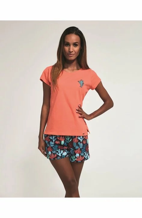 Pijama dama, 3 piese, 100% bumbac, Cornette W665-173 (Marime: L, Culoare: Coral) - 4 | YEO