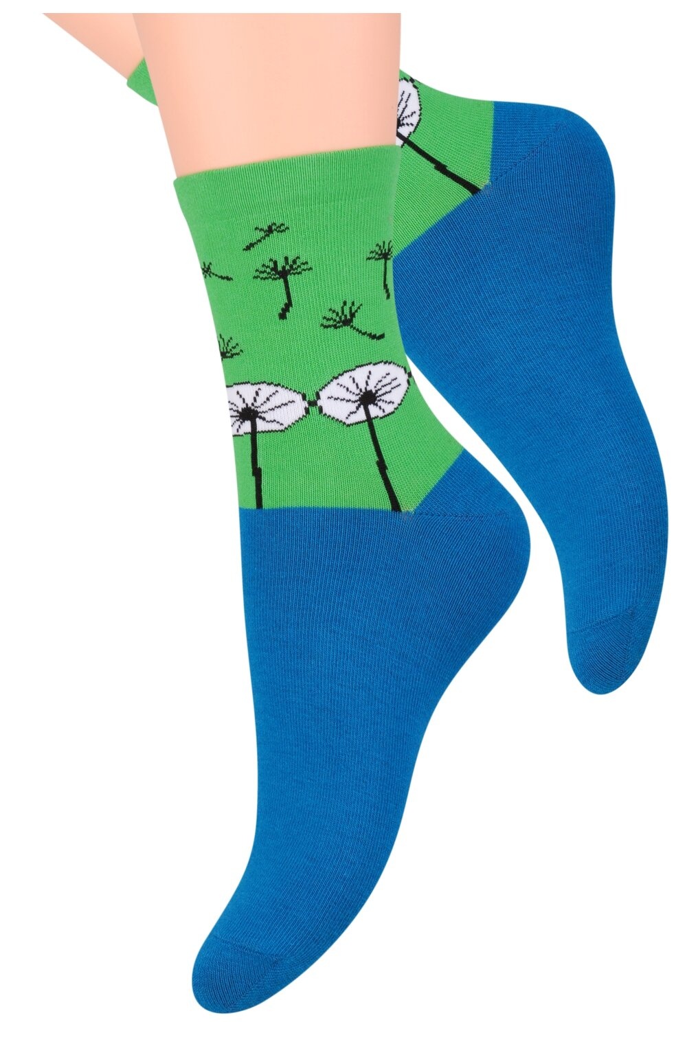 Sosete dama, model papadie - Steven S099-280D verde-blue (Culoare: Albastru, Marime: 35-37) (Culoare: Albastru, Marime: 35-37)
