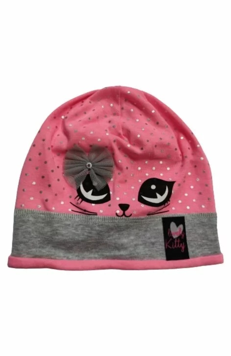 Caciula din bumbac pentru fetite 6-24 luni - AJS 38-018 multicolor