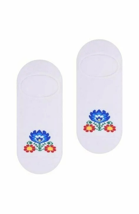 Talpici dama cu model folk - Steven S120-I001 alb