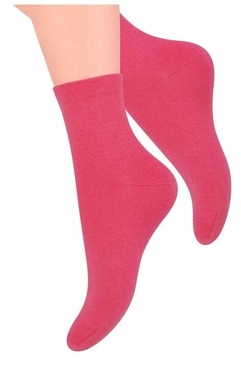 Sosete simple de dama - Steven S037-045 roz fucsia