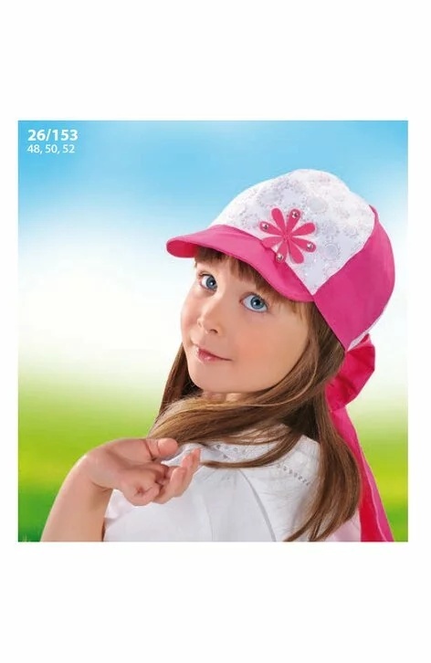 Sapca 100% bumbac pentru fete 1,5-4 ani - AJS 26-153 alb, roz, fucsia