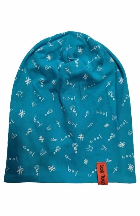Caciula bumbac pentru baieti 1.5-3 ani (reversibil) - AJS 38-185 albastr, bleu, negru