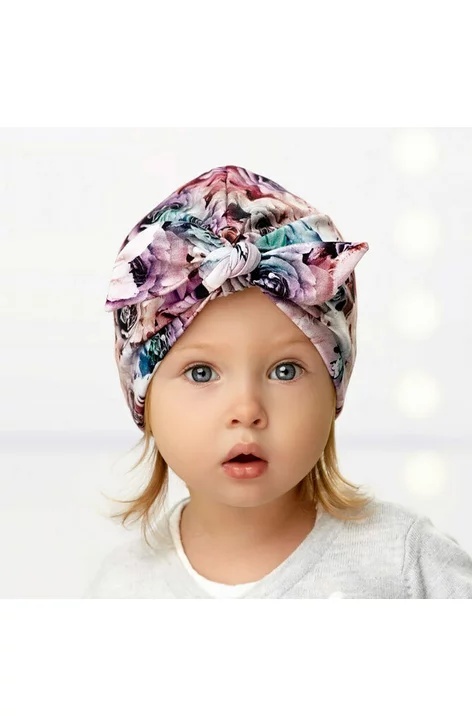 Caciula dublata din bumbac pentru fetite 6 luni-7 ani - AJS 44-034 imprimeu floral