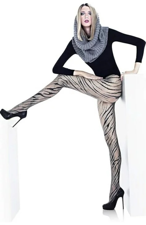 Ciorapi cu model - Marilyn Charly Zebra, 40 DEN - gri