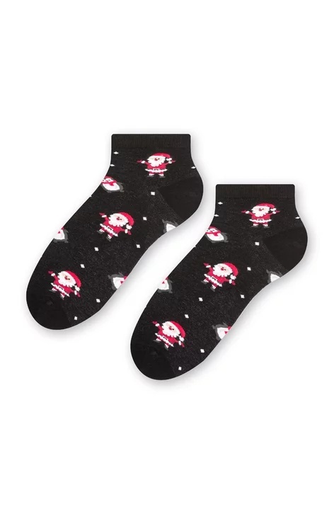 Sosete scurte unisex, model Craciun - Steven S136-M006 negru