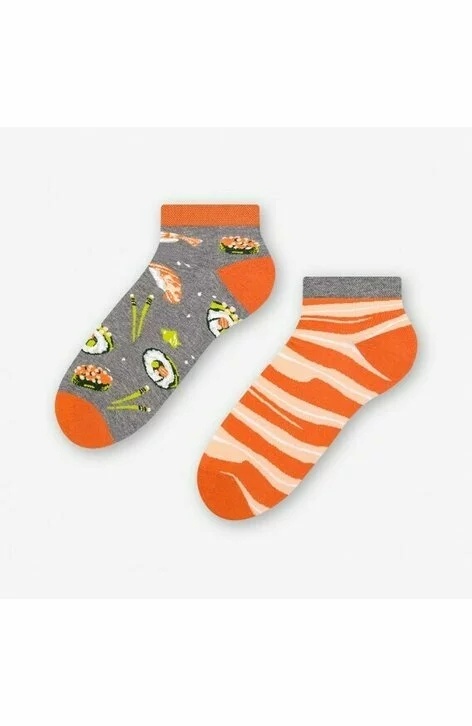 Sosete scurte barbati, model asimetric Sushi Low - Happy socks - More S035-013 gri
