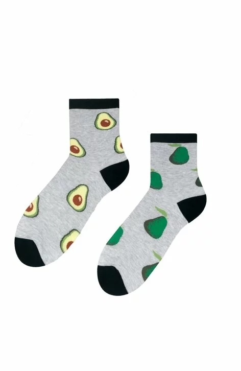 Sosete dama cu model asimetric de avocado - Steven S159-002V gri