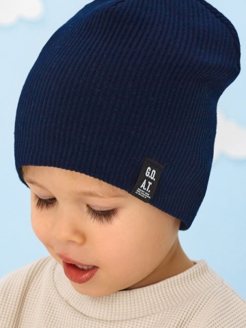 Caciula copii, model simplu, reiat, din bumbac tip beanie - AJS