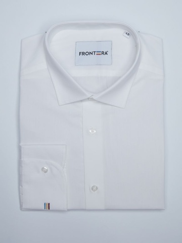 Camasa premium barbati, 100% bumbac, regular fit - FRONTERA - alb - Img 2