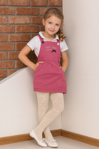 Ciorapi cu model pentru fetite, 80 DEN - Knittex Bianka