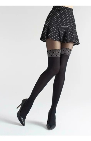Ciorapi de dama cu model - Marilyn Zazu Dots W02, 60 DEN - negru - Img 2