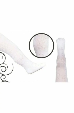 Ciorapi pantalon jacard pentru fete din bambus - Rewon 503-009 - Img 2