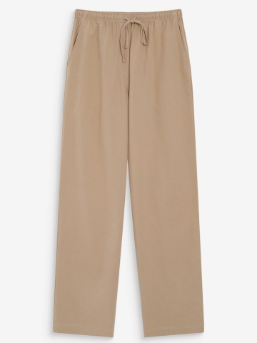 Pantaloni Rhode nisipii drepti din bumbac cu talie ajustabila - Img 6