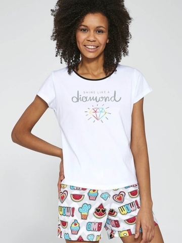Pijama dama, 100% bumbac, Cornette W521-191 Shine like a diamond