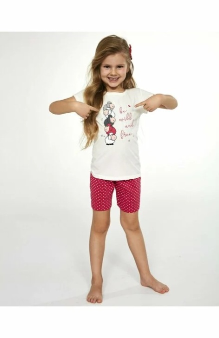 Pijama fete 1-8 ani, 100% bumbac, Cornette G787-082 Be wild and free - Img 1