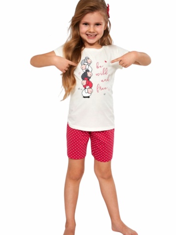 Pijama fete 1-8 ani, 100% bumbac, Cornette G787-082 Be wild and free