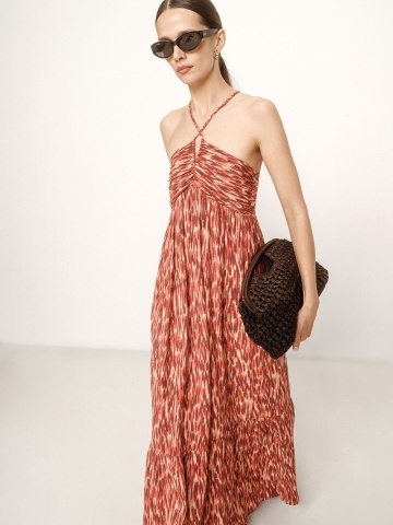 Rochie de vara Venicia cu imprimeu rosu sanguine - Img 12