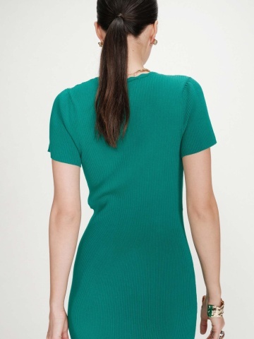 Rochie Valeriane verde turcoaz mulata din tricot fin - Img 5