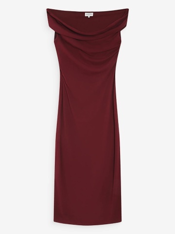 Rochie Vanity lunga rosie cu umar asimetric - Img 8