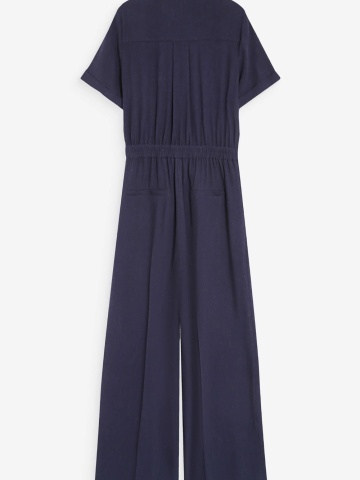 Salopeta Vanelle navy blue lunga cu maneca scurta - Img 7