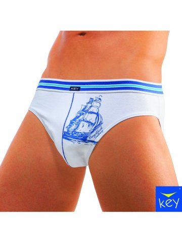 Set 2 slipi barbati din bumbac, cu imprimeu corabie - Key MPP884