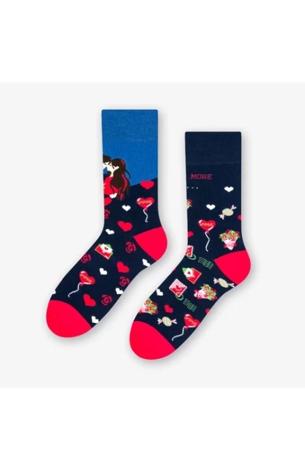 Sosete barbati, bleumarin cu model asimetric Love - More S079-A035 - Img 2