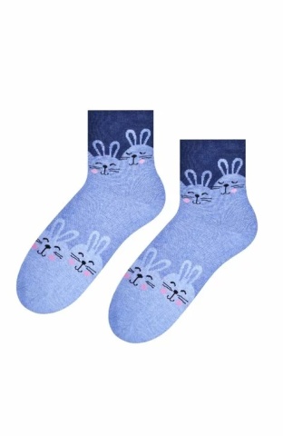 Sosete bumbac pentru dama - Steven S099-542D jeans-blue melange - Img 2