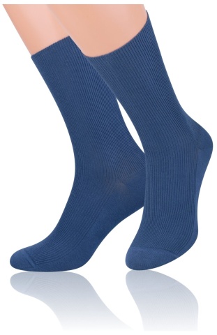 Sosete bumbac unisex, fara compresie, Steven S018-J, jeans
