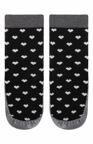 Sosete cu talpa piele pentru fetite - Marilyn Home Socks - Img 4
