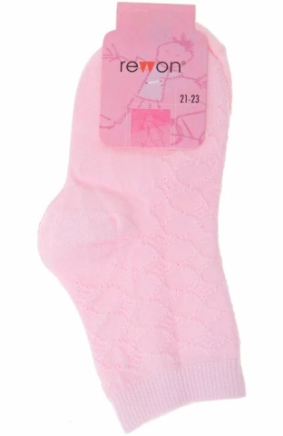 Sosete din bumbac pentru fetite Rewon Jacard 103-002G - Img 2