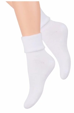 Sosete flausate de dama S110-01 albe - Steven