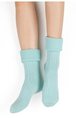 Sosete groase dama, cu lana, verde-menta - Steven S067-067