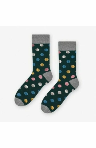 Sosete lungi barbati, model cu buline colorate - Happy socks - More S051-090 Balls, verde