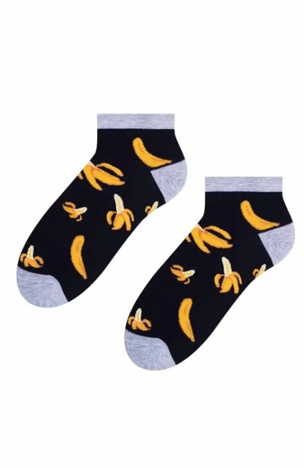 Sosete scurte dama, model banane - Steven S114-024K bleumarin - Img 1