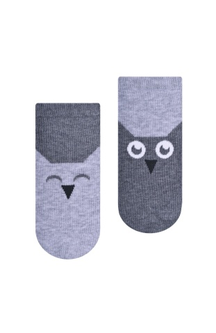 Sosete scurte pentru copii, din bumbac, gri - Steven S004-O016