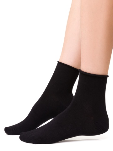 Sosete subtiri dama, viscoza de bambus, culoare negru - Steven S125-01